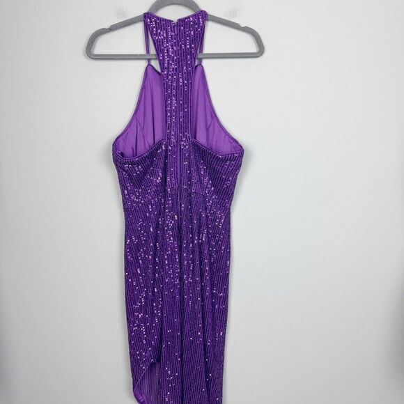 TOCCIN X RTR | Purple Sequin Asymmetrical Dress Women’s Size 8 - Picture 12 of 14